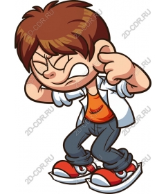  Frustrated cartoon boy