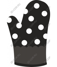  An oven MITT in polka dots