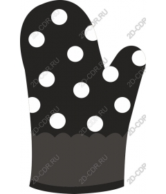  An oven MITT in polka dots