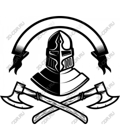  Knight helmet and axes