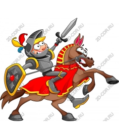 Playful knight and horse