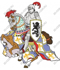 Heroic knight on horseback