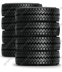 The tyres stacked in a pile