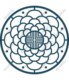  Charming round floral pattern