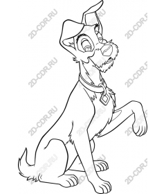 Playful dog line art