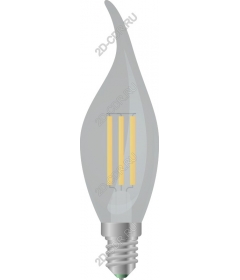  Elegant light bulb in the shape of a flame