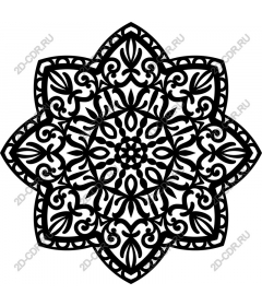  Black floral mandala
