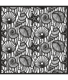  Coastal seashells and pattern with starfish