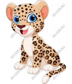  Cute cartoon baby leopard