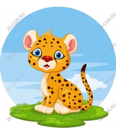  Cute cartoon baby leopard