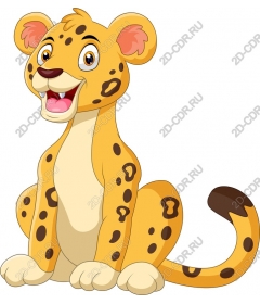 Funny cartoon leopard