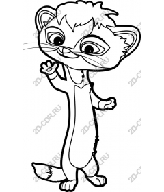 Playful cartoon-ferret