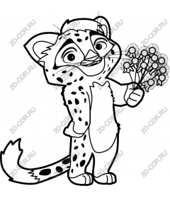  A playful leopard holding dandelions