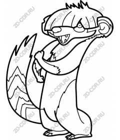 Playful cartoon badger