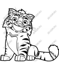 Playful cartoon tiger