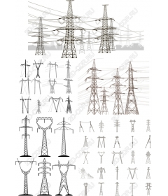 Коллекция опор линий электропередач