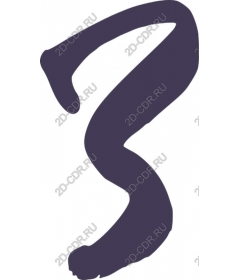  Stylized brush strokes, the number "3"