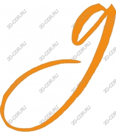  Bright orange letter "J"
