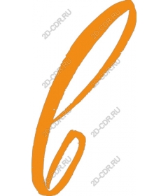  Elegant handwritten cursive letter C orange