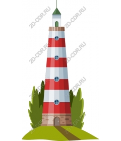  Red-and-white lighthouse