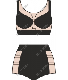  Stylish underwear set black and Nude colors