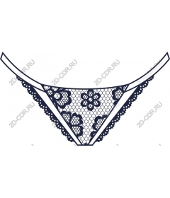  Delicate g-string with floral lace