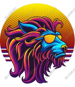  Colourful lion head