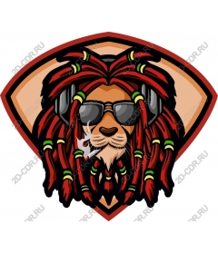  Stylish lion with dreadlocks