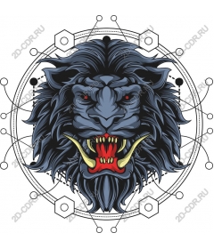 Ferocious lion head