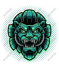  Fierce face of a lion