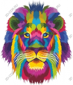  Colourful lion head