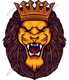 Head of a snarling lion in the crown
