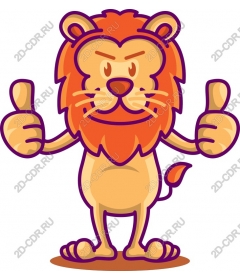 Funny cartoon lion