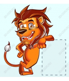 Playful cartoon lion