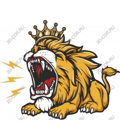  Crowned lion snarling