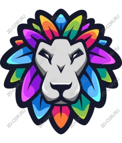  Colourful lion head
