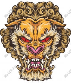  Ferocious lion head