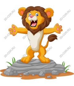 Funny cartoon lion