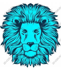  Bright turquoise lion head