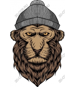  Cool lion with crown