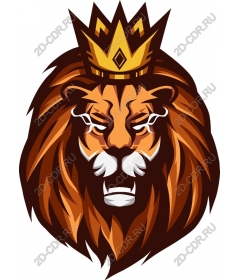  A majestic lion head with crown