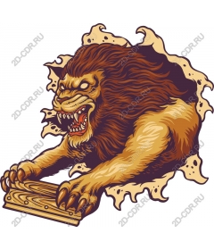  A fierce explosion of a lion