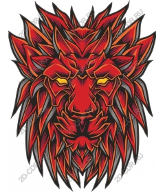  Ferocious lion head