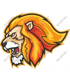 Ferocious snarling lion's head