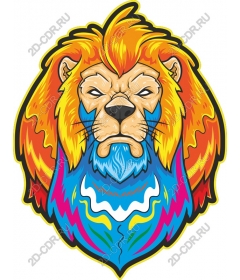  Colourful lion head