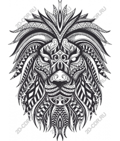 Tribal lion - black and white