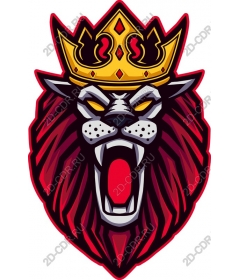 Royal lion head with crown