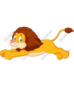 Playful cartoon lion