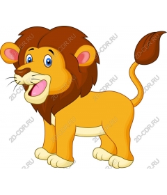 Playful cartoon lion