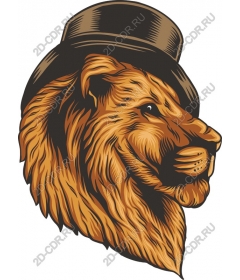  Stylish lion in the cylinder
